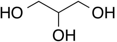 Estructura química de la glicerinao usada en cosmética